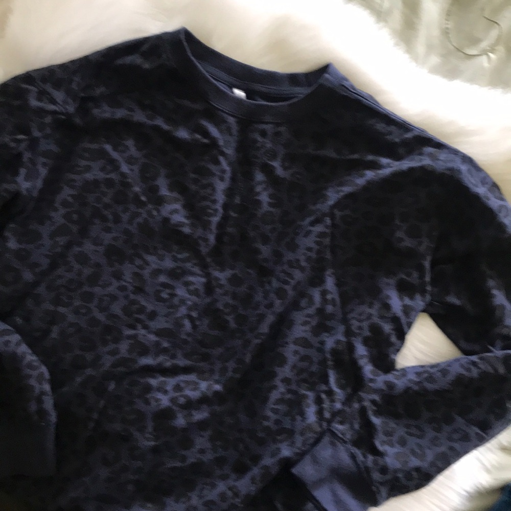 Navy Blue Leopard Sweatshirt